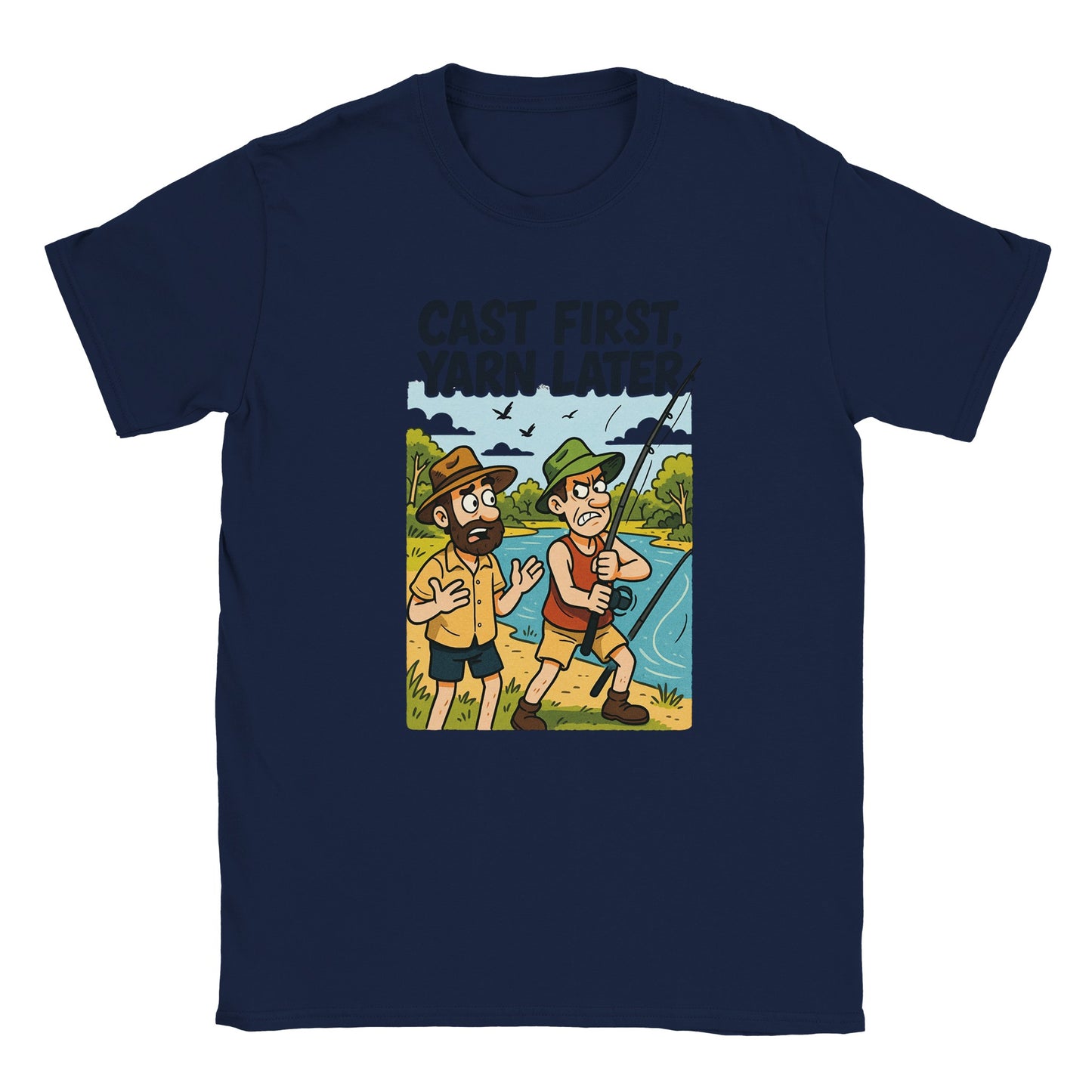 Cast First, Yarn Later Fishing T-shirt - view 6