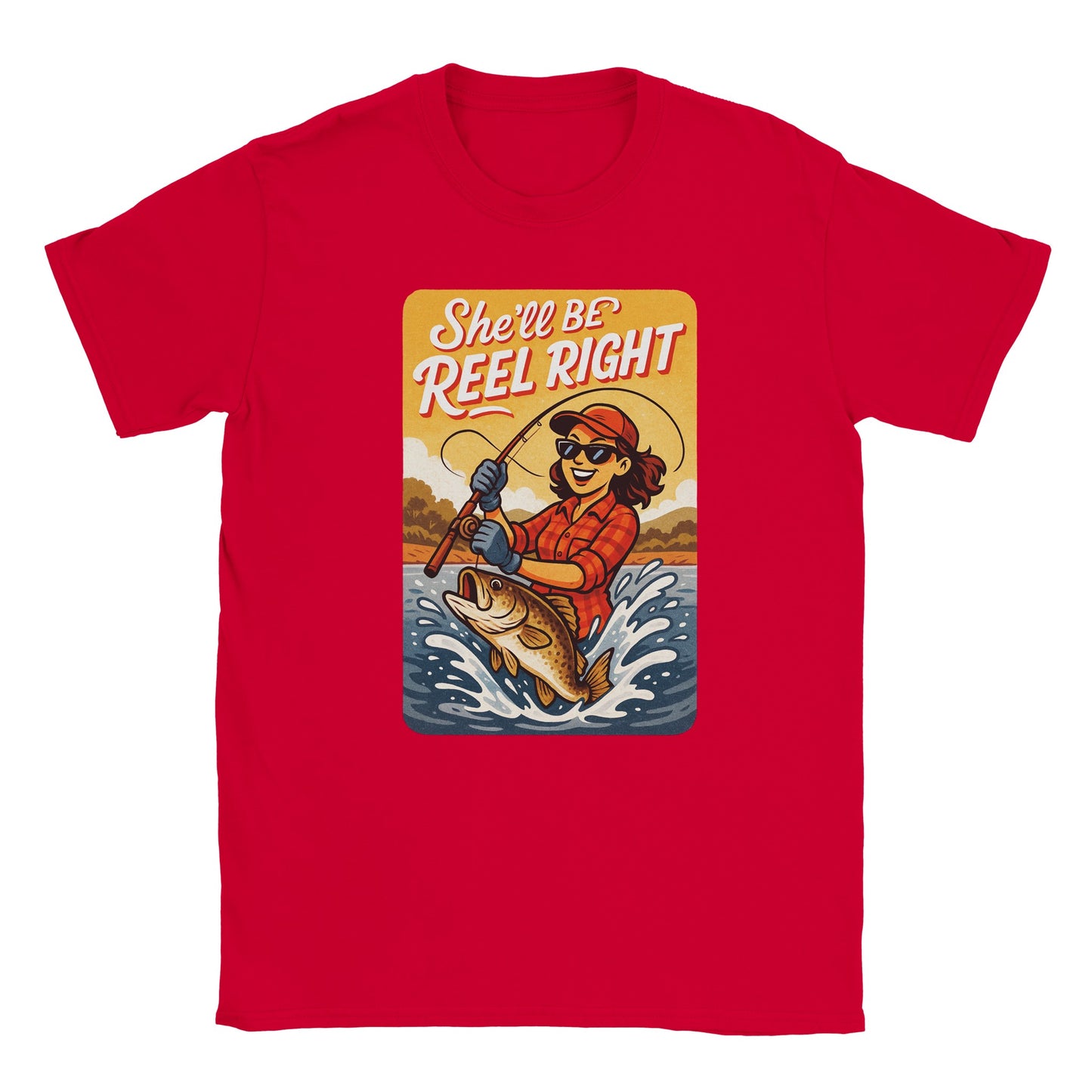 She'll Be Reel Right! Retro Fishing T-Shirt - view 3