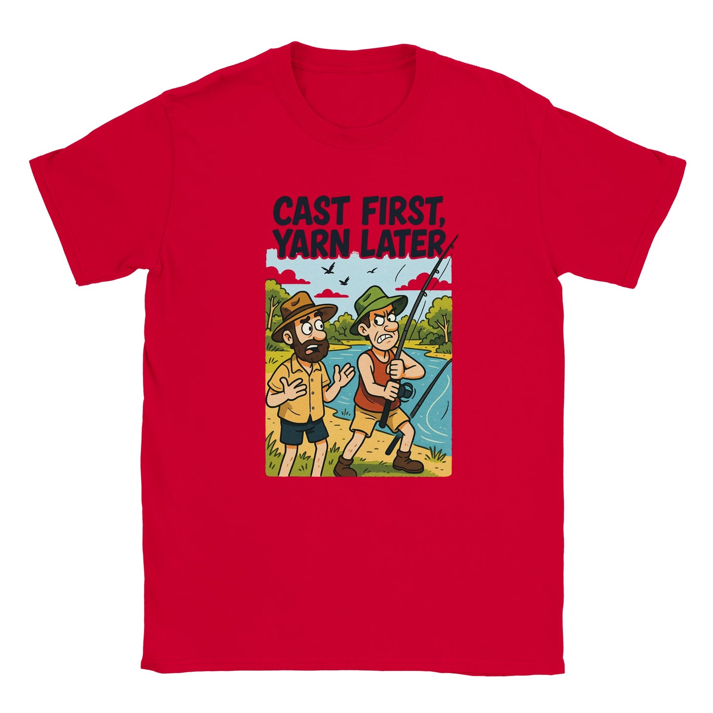 Cast First, Yarn Later Fishing T-shirt - view 3