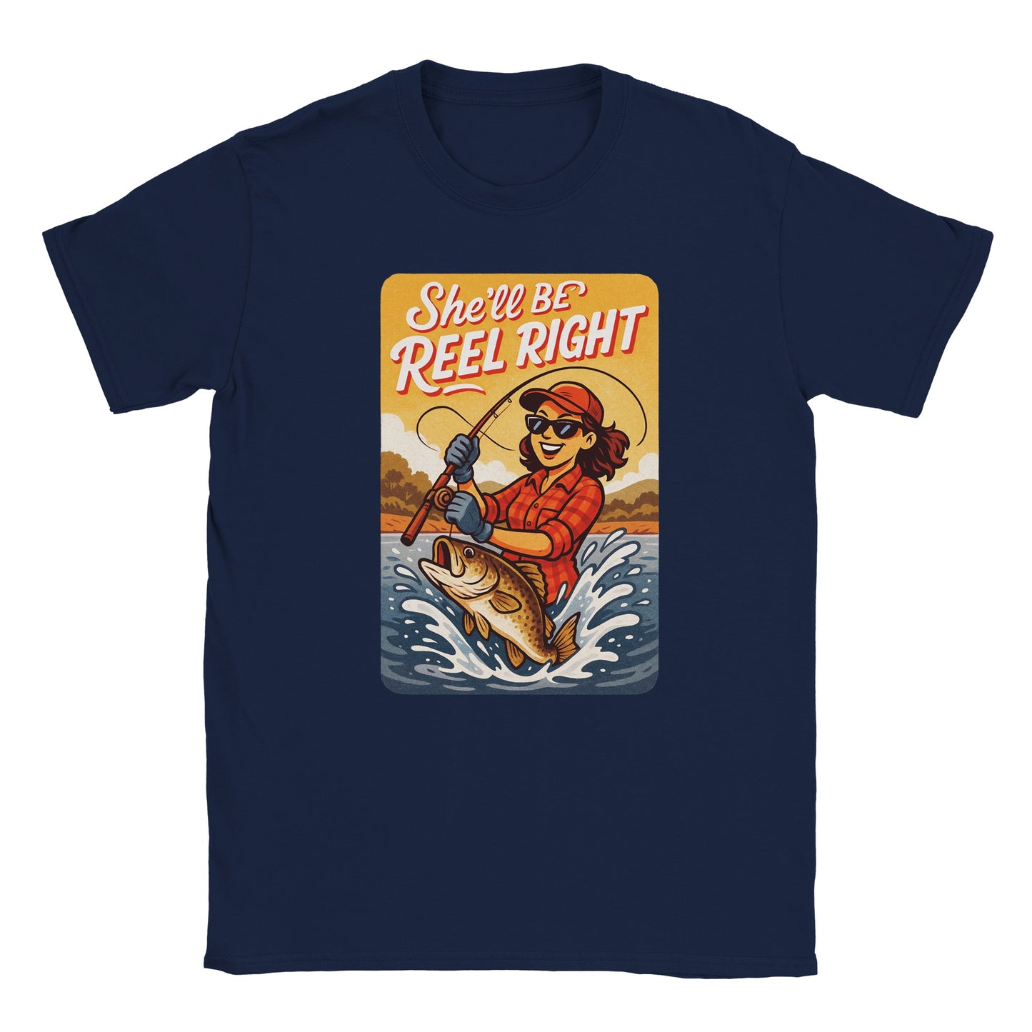 She'll Be Reel Right! Retro Fishing T-Shirt - view 2