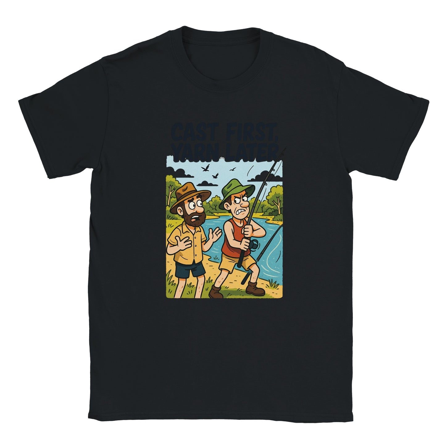 Cast First, Yarn Later Fishing T-shirt - view 2
