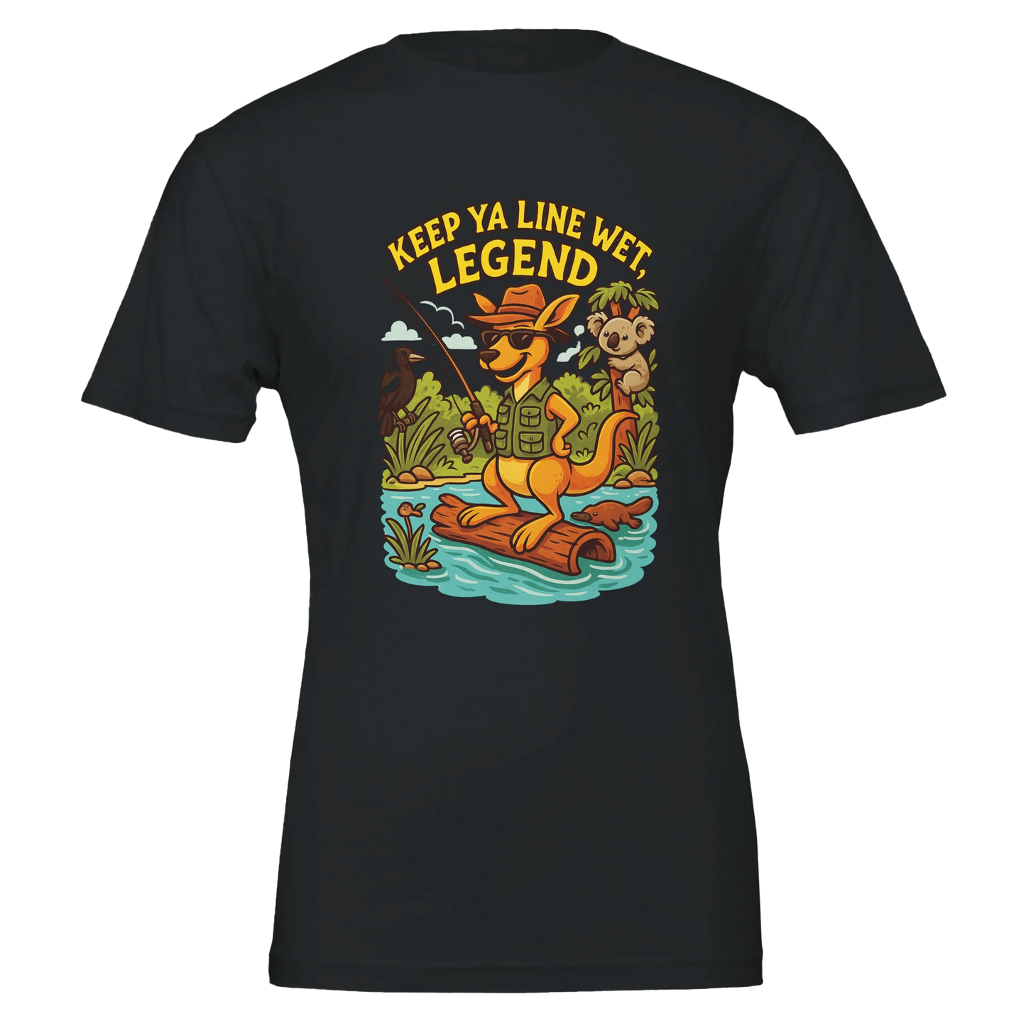 Keep Ya Line Wet, Legend Fishing T-shirt - Fishing Central Australia