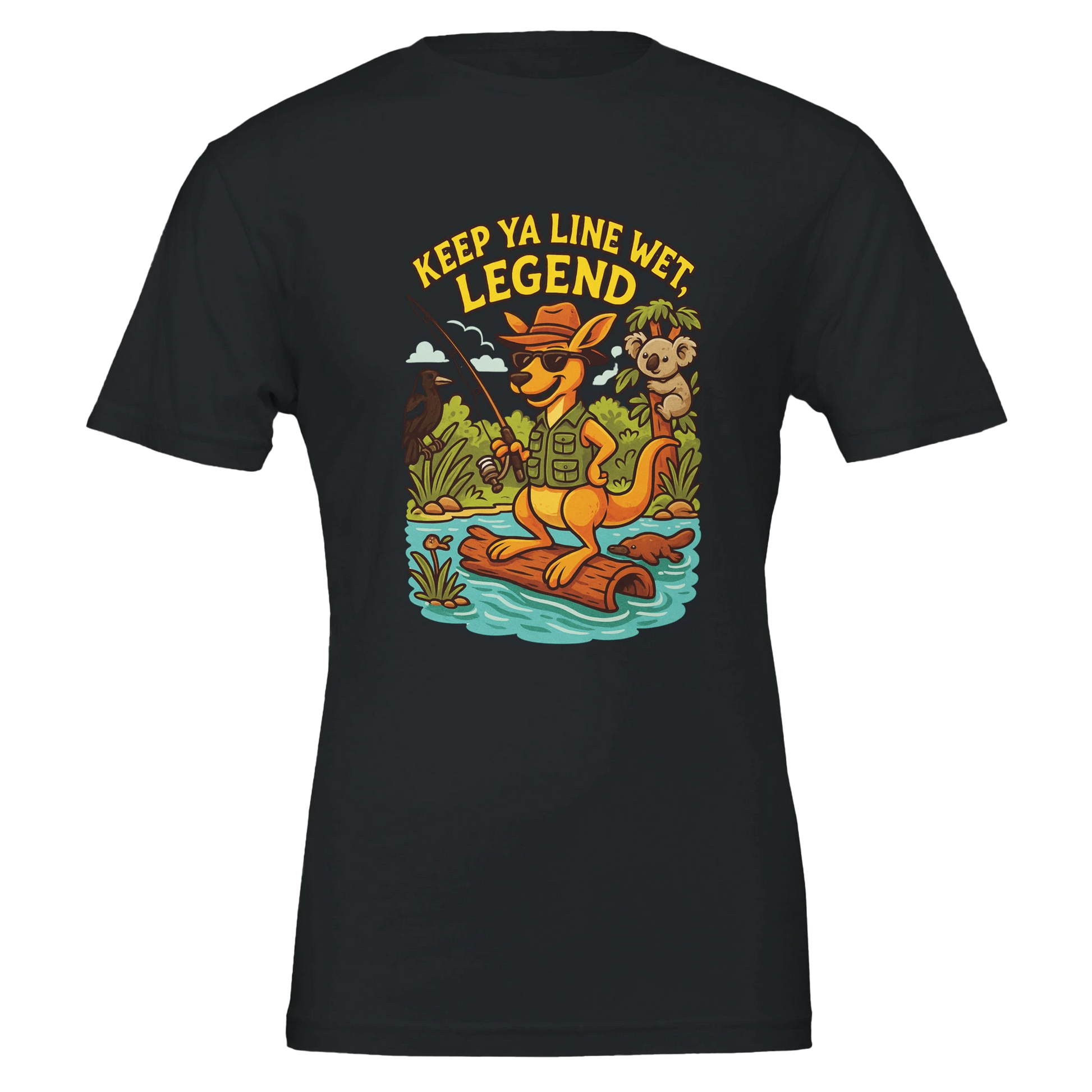 Keep Ya Line Wet, Legend Fishing T-shirt - Fishing Central Australia
