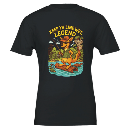 Keep Ya Line Wet, Legend Fishing T-shirt - Fishing Central Australia