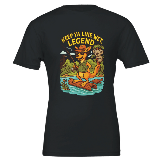 Keep Ya Line Wet, Legend Fishing T-shirt - Fishing Central Australia