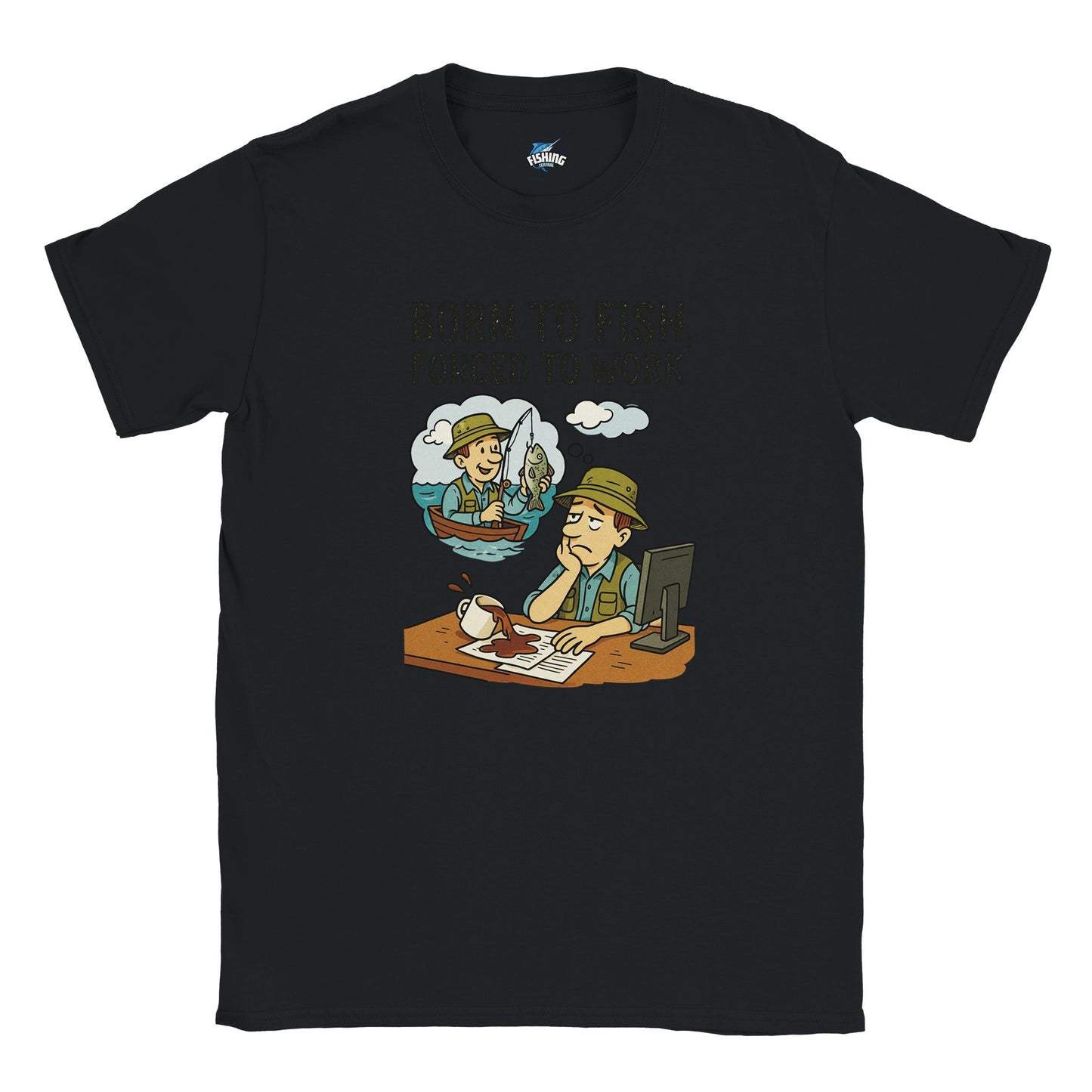 Born to Fish, Forced to Work Fishing T-shirt - view 4