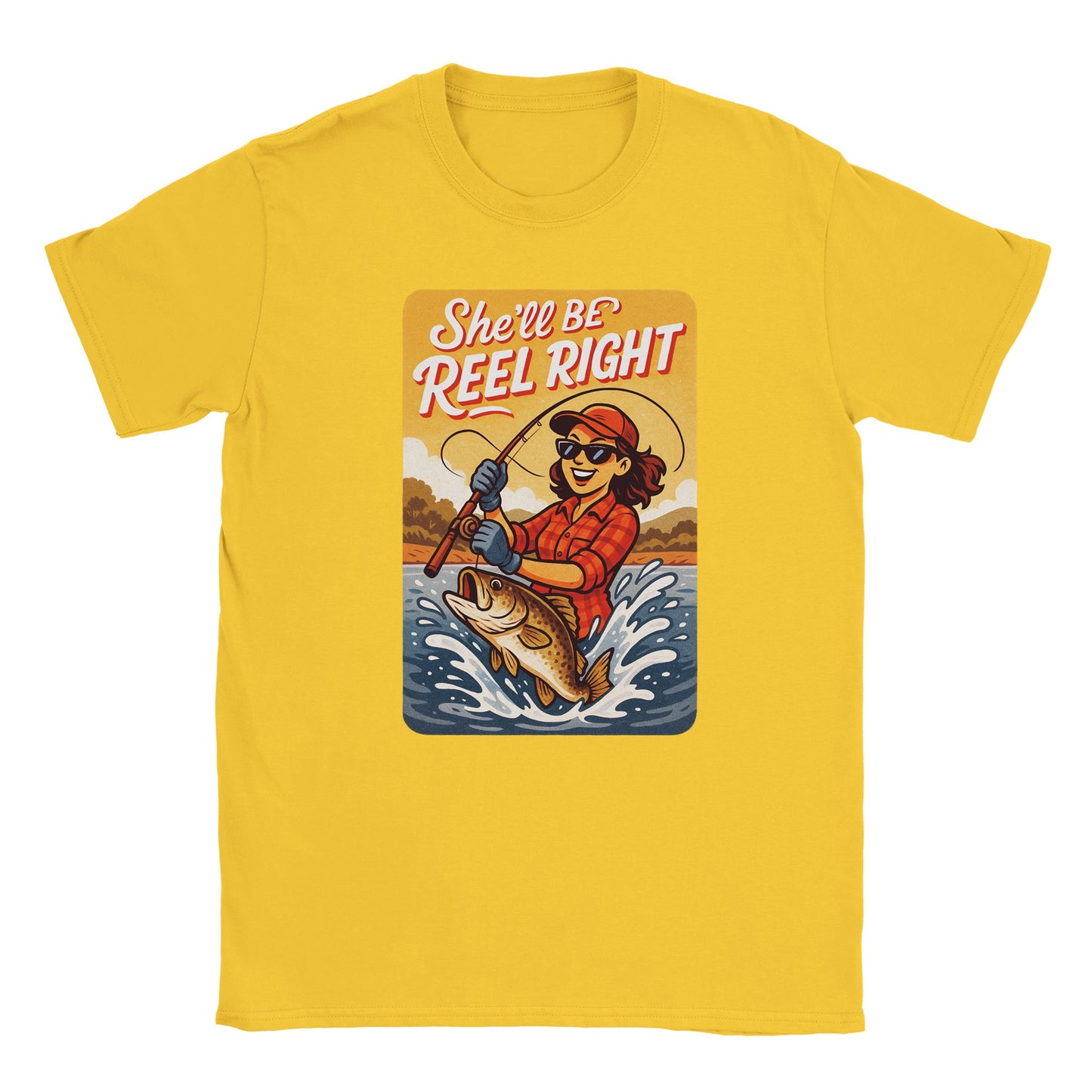 She'll Be Reel Right! Retro Fishing T-Shirt - view 4
