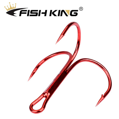 Red Treble Hooks for Saltwater High Strength Fishing