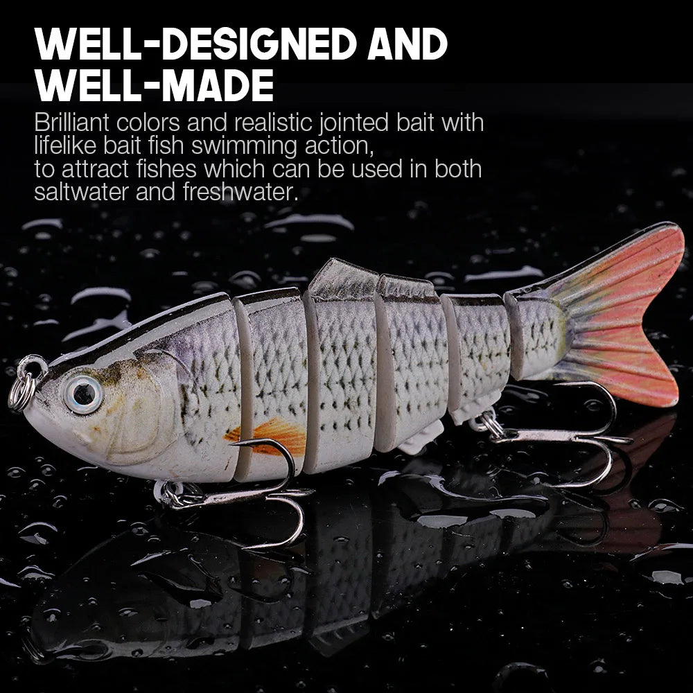 Jointed Sinking Swimbait Lures for Pike