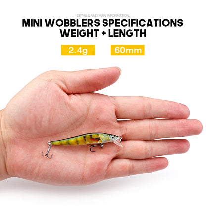 Mini Plastic Minnow Lure Kit for Bass Fishing