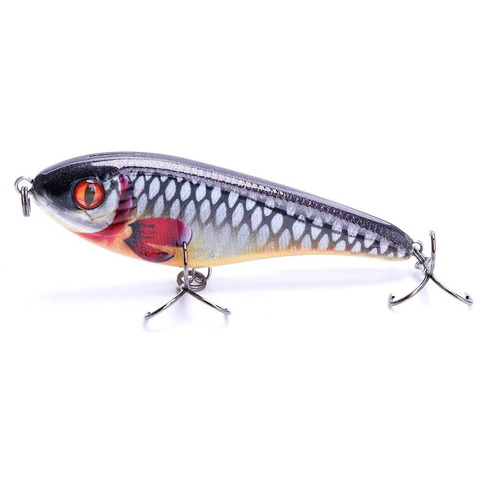 Sinking Jerkbait Vib Lure with Origin Hooks for Pike