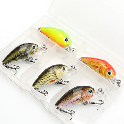 Mini Wobblers Lure Set with Tackle Box