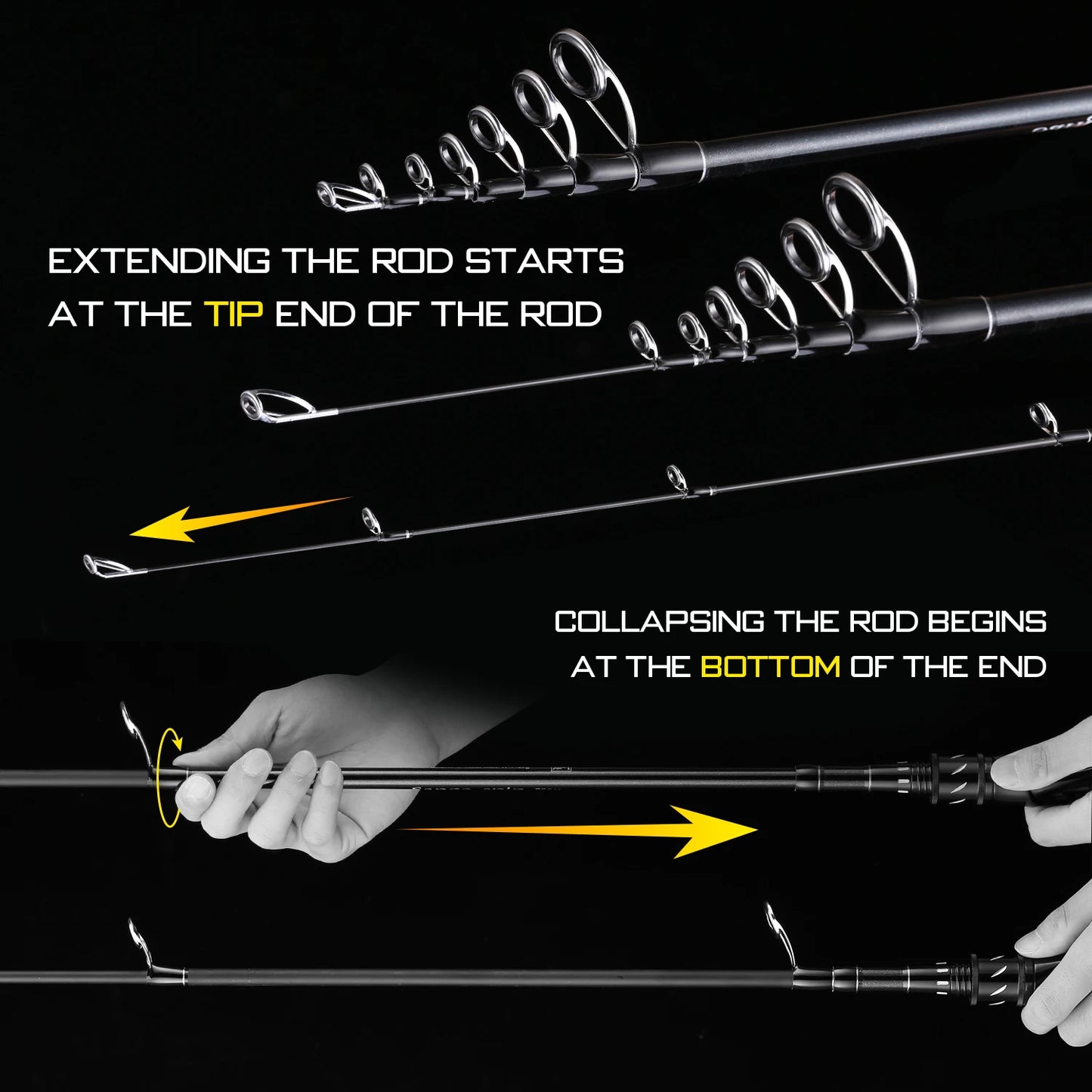 Sange II Telescopic Carbon Travel Rod for Spinning and Casting