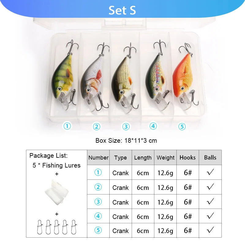 Fishing Lure Set with Crankbaits and Swimbaits