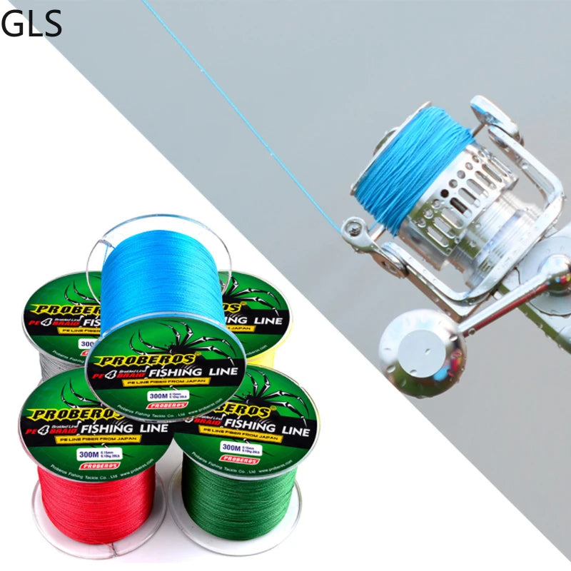 New 300M 4 Strands 6-100LB High Quality Strong Multifilament Braided Fishing Line 0.12-0.6mm