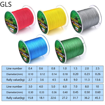 New 300M 4 Strands 6-100LB High Quality Strong Multifilament Braided Fishing Line 0.12-0.6mm