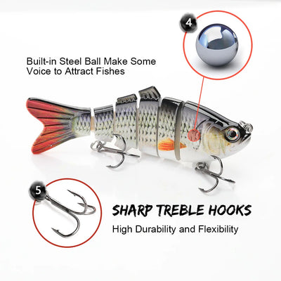 Sinking Pike Wobbler Lure Kit with Tackle Box