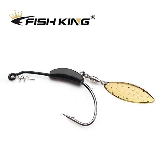 Offset Spinner Hooks with Metal Spoon and Jig Head