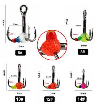 Diamond Eye Treble Hooks for Winter Fishing