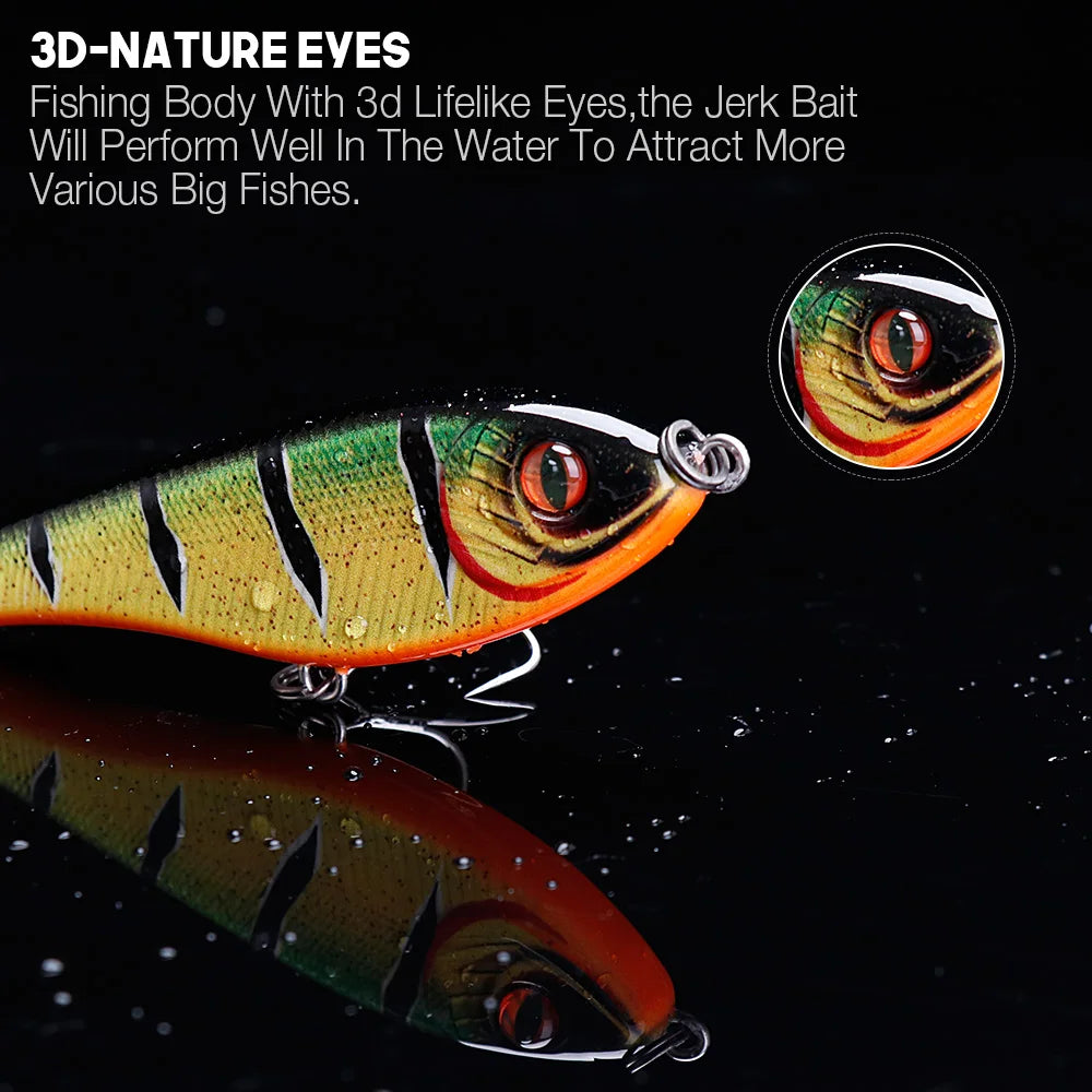 Sinking Jerkbait Vib Lure with Origin Hooks for Pike