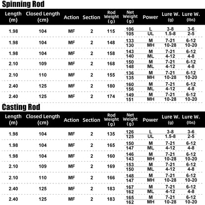 Falcon Series Dual-Tip Carbon Lure Fishing Rod