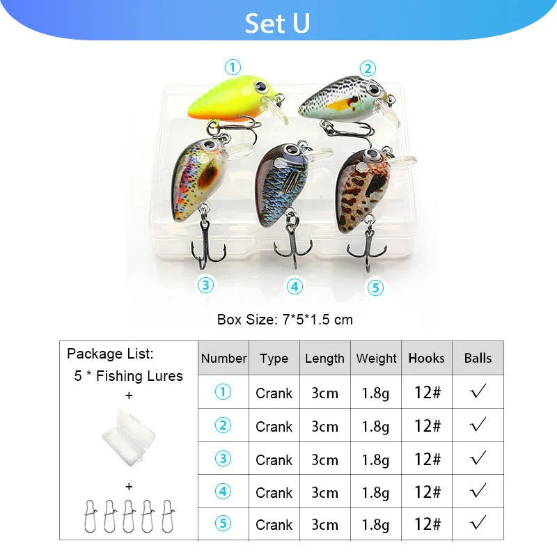 Fishing Lure Set with Crankbaits and Swimbaits