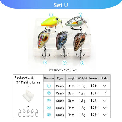 Fishing Lure Set with Crankbaits and Swimbaits