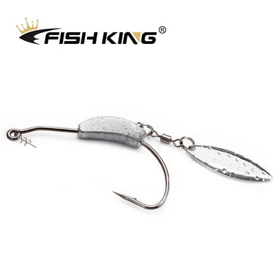 Offset Spinner Hooks with Metal Spoon and Jig Head