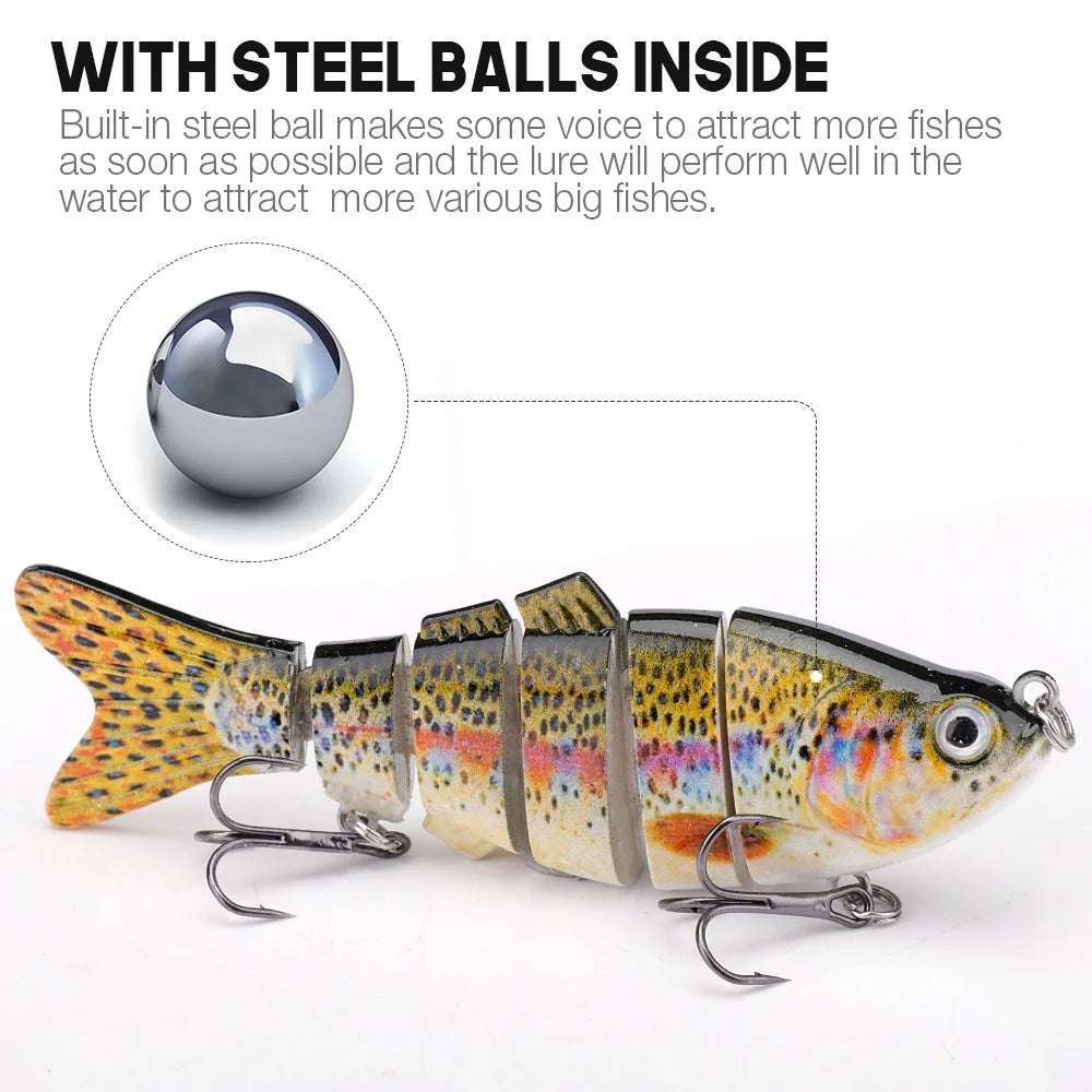 Jointed Sinking Swimbait Lures for Pike