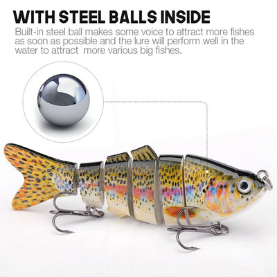 Jointed Sinking Swimbait Lures for Pike