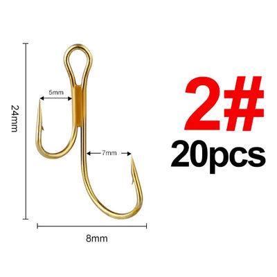 Double Golden Barbed Hooks for Pike and Perch