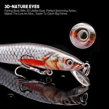 Black Minnow Floating Lure Set for Pike