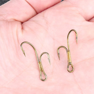 Double Golden Barbed Hooks for Pike and Perch