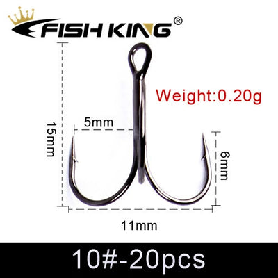Nickel Treble Hooks for Hard and Soft Lures