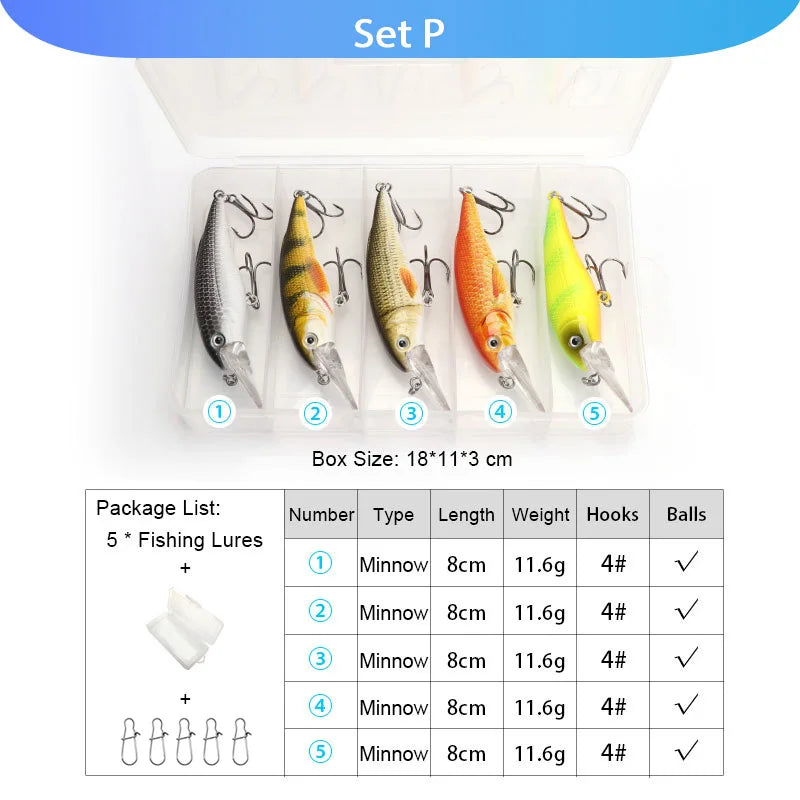 Fishing Lure Set with Crankbaits and Swimbaits