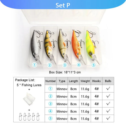 Fishing Lure Set with Crankbaits and Swimbaits