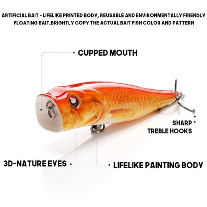Topwater Floating Popper Crankbait for Pike