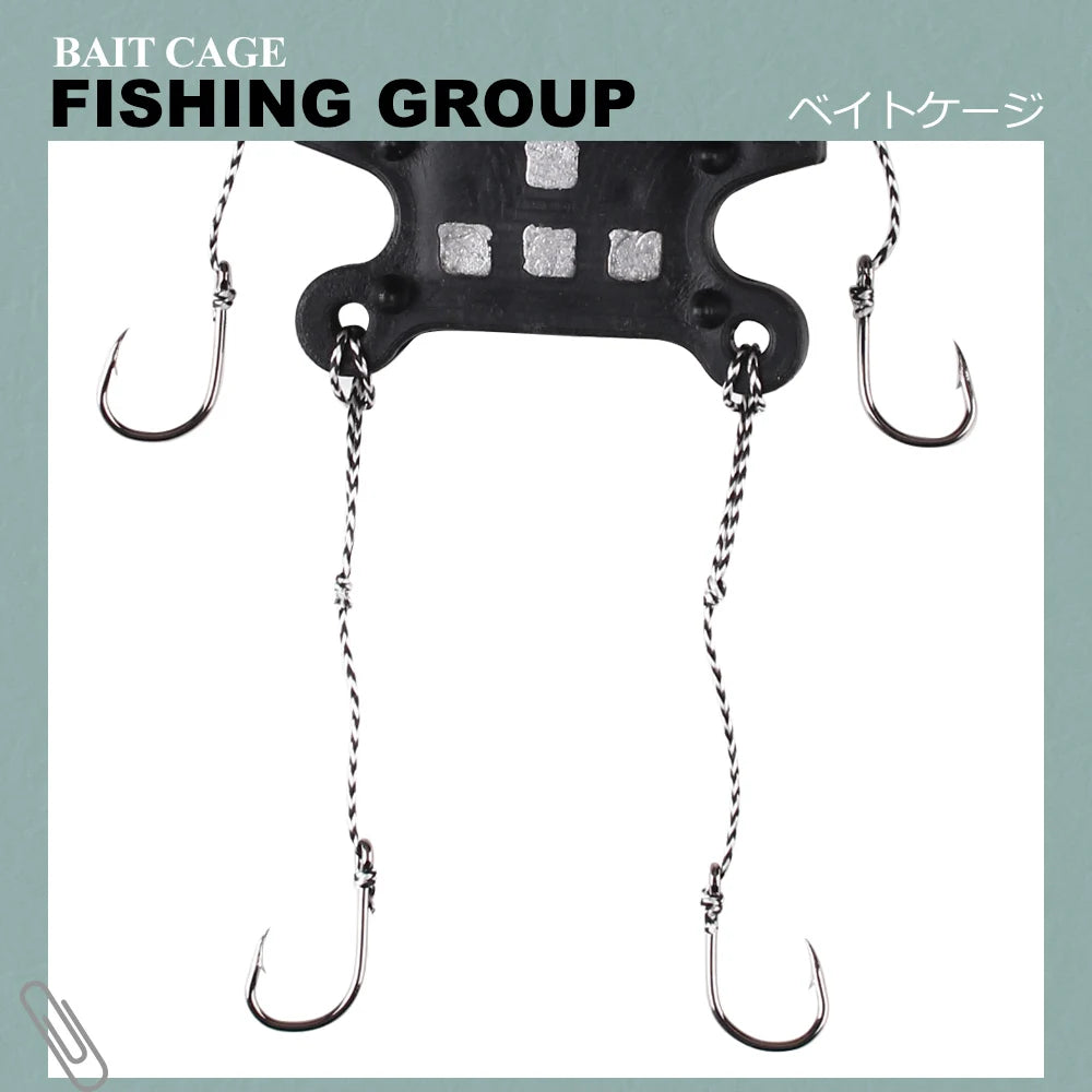 Carp Feeder Bait Cage with Hair Rigs and Sinkers