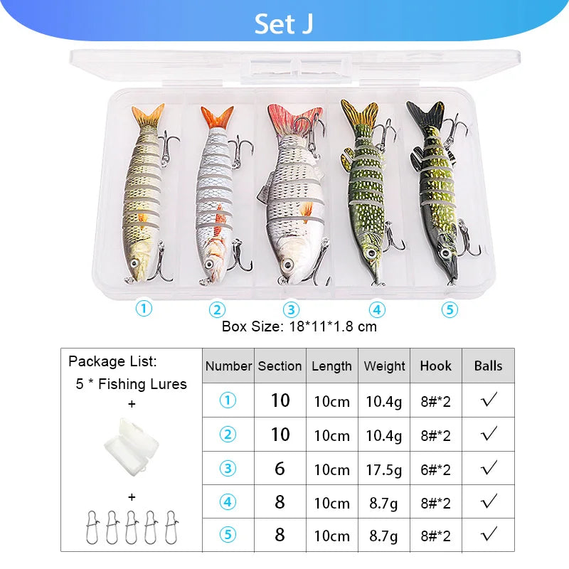 Fishing Lure Set with Crankbaits and Swimbaits