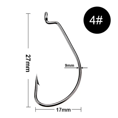 Soft Worm Crank Hooks with Wide Super Lock
