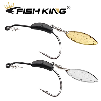 Offset Spinner Hooks with Metal Spoon and Jig Head