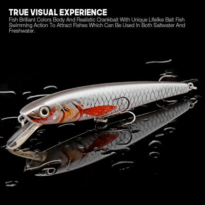 Black Minnow Floating Wobbler for Pike