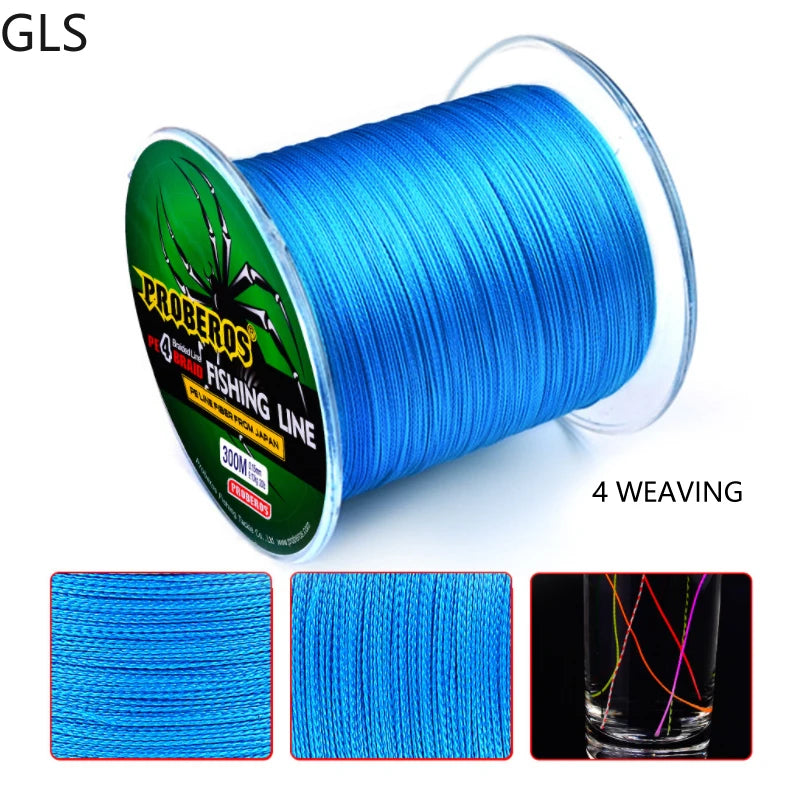 New 300M 4 Strands 6-100LB High Quality Strong Multifilament Braided Fishing Line 0.12-0.6mm