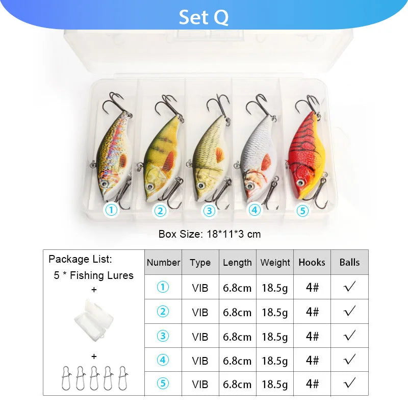 Fishing Lure Set with Crankbaits and Swimbaits