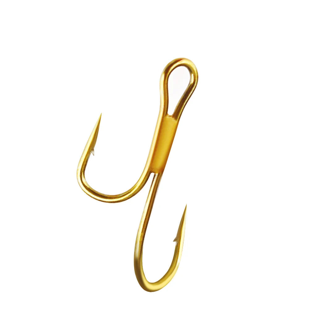 Double Golden Barbed Hooks for Pike and Perch