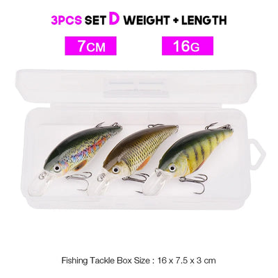 Floating Rattling Crankbait Lure Set for Pike