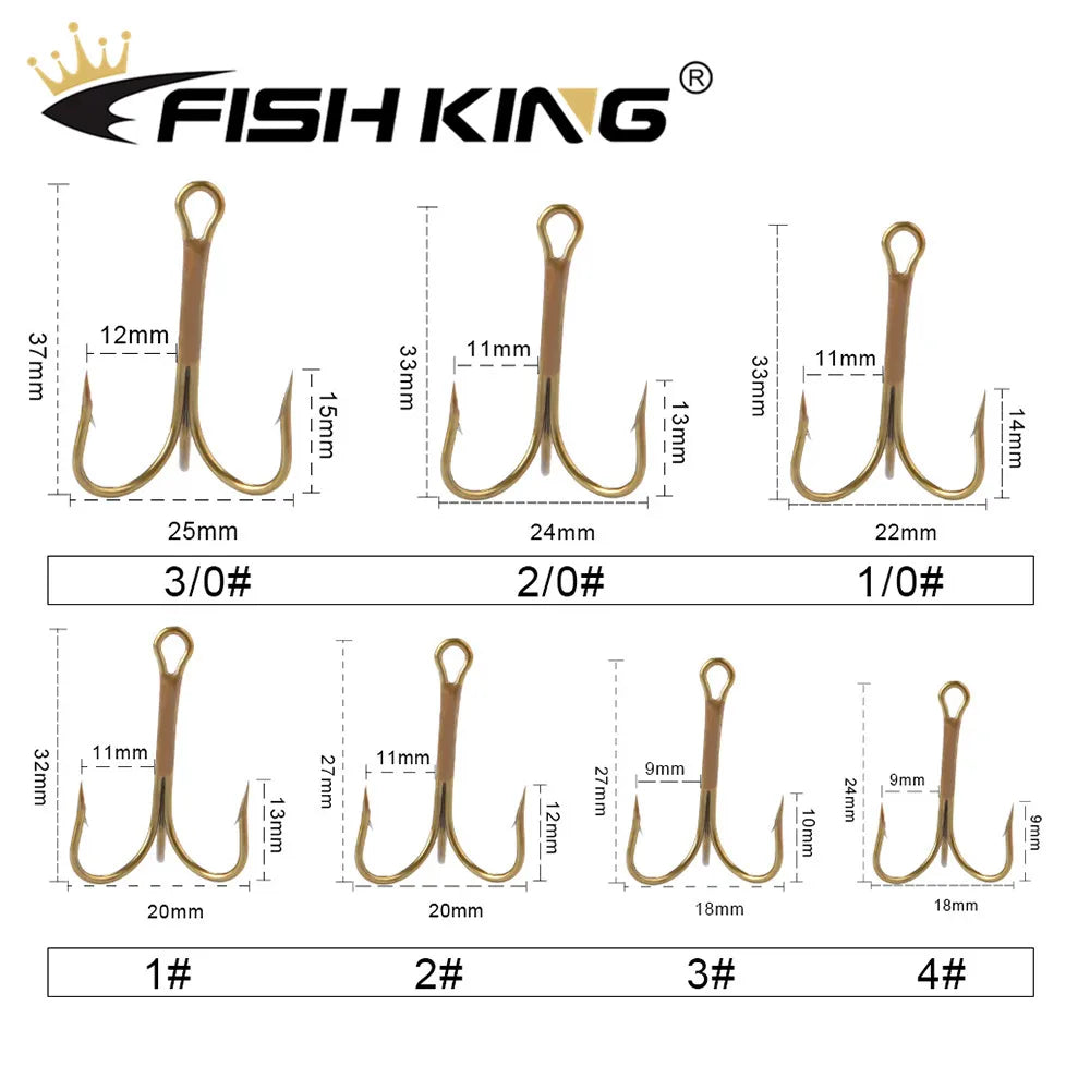 Triple Treble Hooks for Bass Fishing Tackle