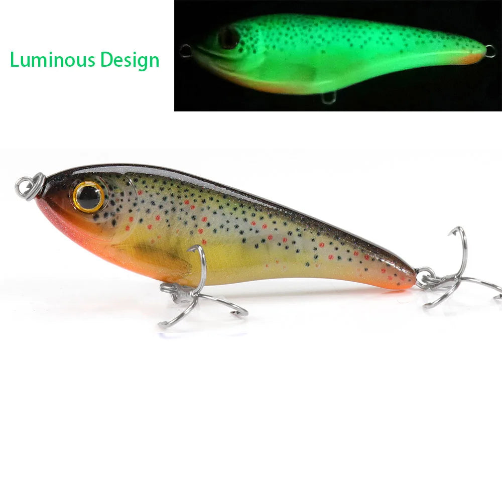 Sinking Jerkbait Vib Lure with Origin Hooks for Pike