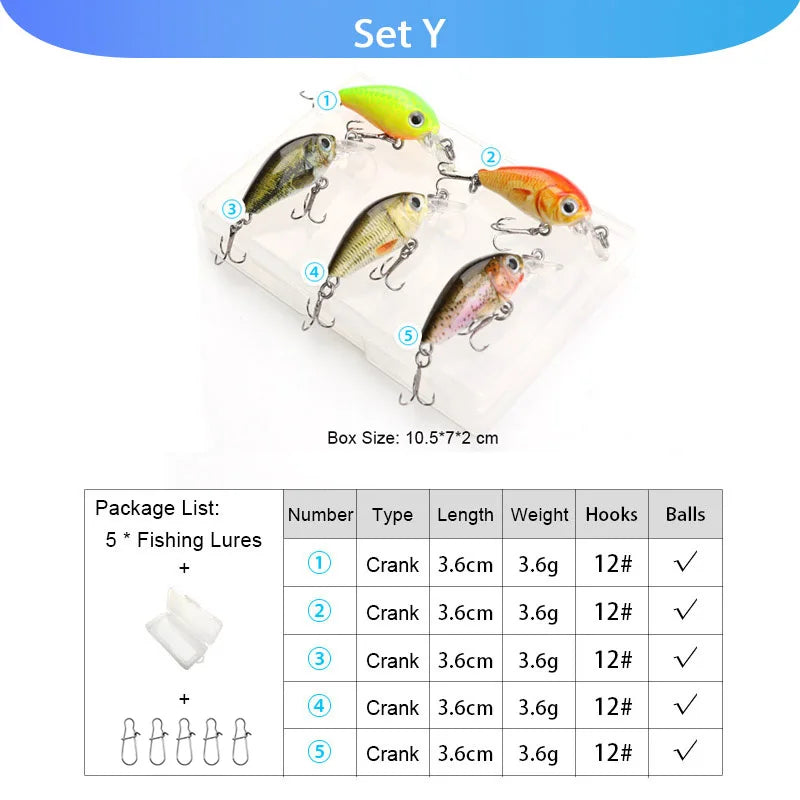Fishing Lure Set with Crankbaits and Swimbaits