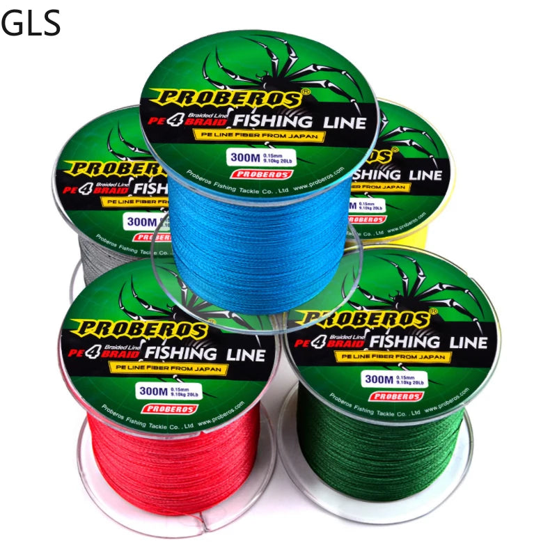 New 300M 4 Strands 6-100LB High Quality Strong Multifilament Braided Fishing Line 0.12-0.6mm